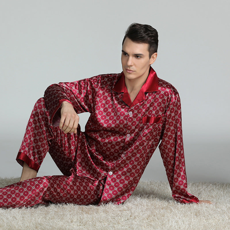 Men's Printed Silk Pajama Suit | GlamzLife