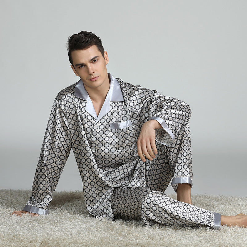 Men's Printed Silk Pajama Suit | GlamzLife