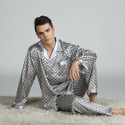 Men's Printed Silk Pajama Suit | GlamzLife