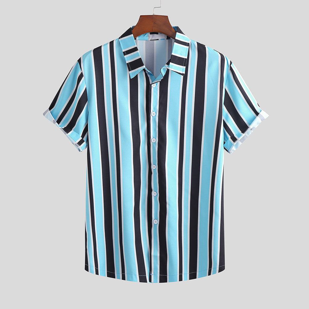 Men's Stripe Short Sleeves T-shirt | GlamzLife