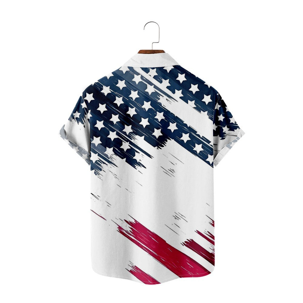 Men's Trendy Lapel Digital Printing Shirt | GlamzLife