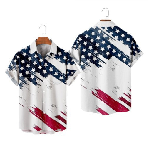 Men's Trendy Lapel Digital Printing Shirt | GlamzLife