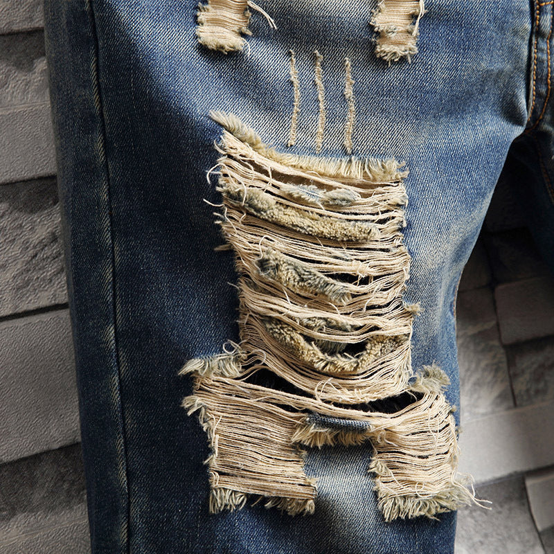 Men's Trendy Ripped Denim Capri | GlamzLife