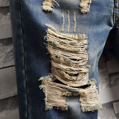Men's Trendy Ripped Denim Capri | GlamzLife