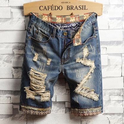 Men's Trendy Ripped Denim Capri | GlamzLife