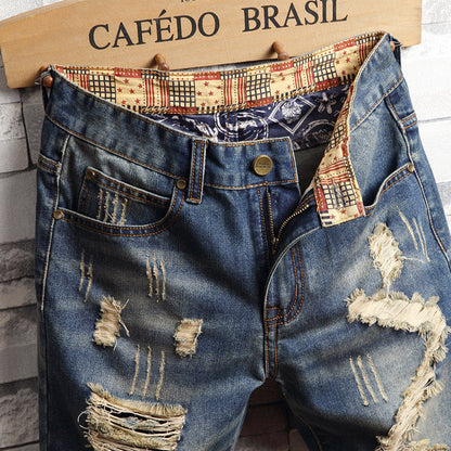 Men's Trendy Ripped Denim Capri | GlamzLife