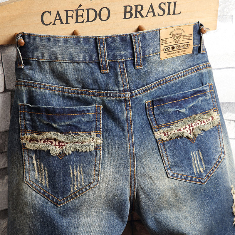 Men's Trendy Ripped Denim Capri | GlamzLife