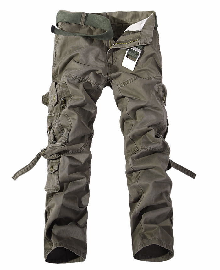 Men's Washed Multi-pocket Cargo Pants | GlamzLife