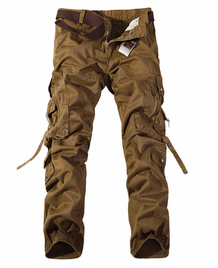 Men's Washed Multi-pocket Cargo Pants | GlamzLife