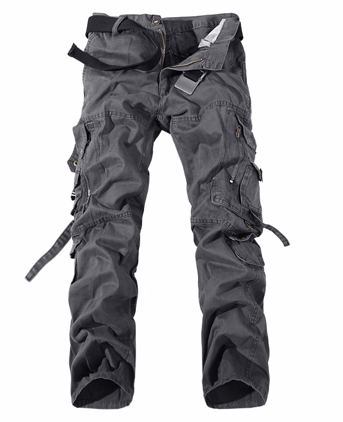 Men's Washed Multi-pocket Cargo Pants | GlamzLife