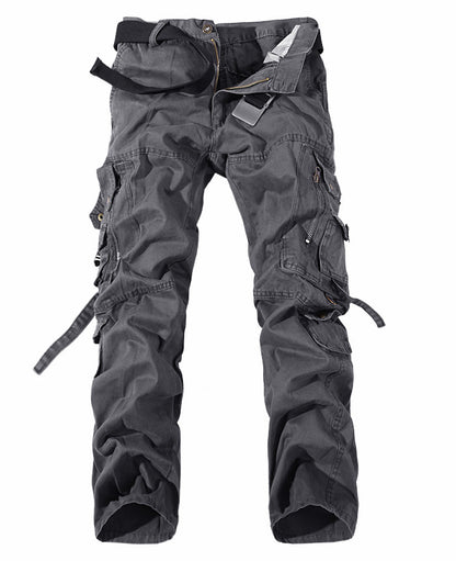 Men's Washed Multi-pocket Cargo Pants | GlamzLife