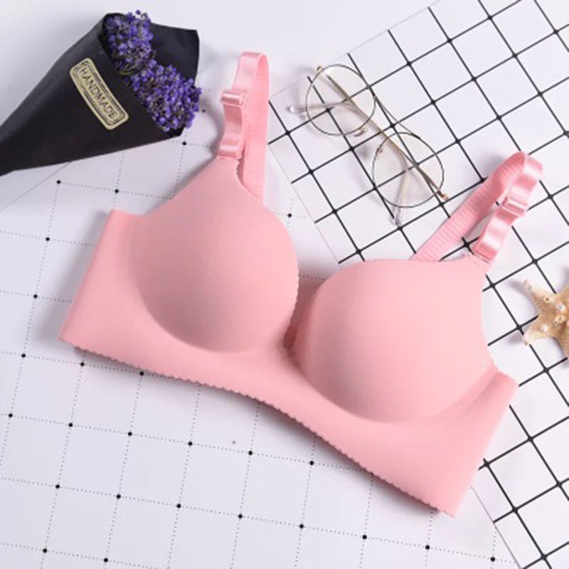 No Steel Ring Without Trace Bra | Pink | GlamzLife