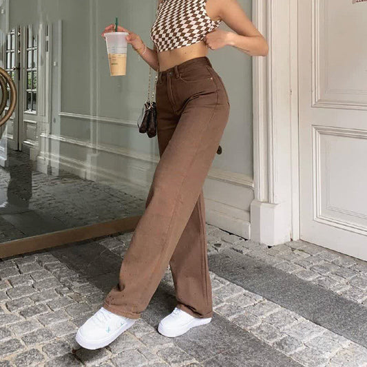 Retro Style Solid Color Straight Jeans | | GlamzLife