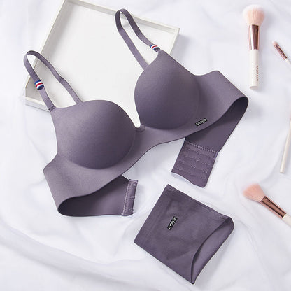 Seamless Padded Bra & Pantie Set | Grey purple | GlamzLife