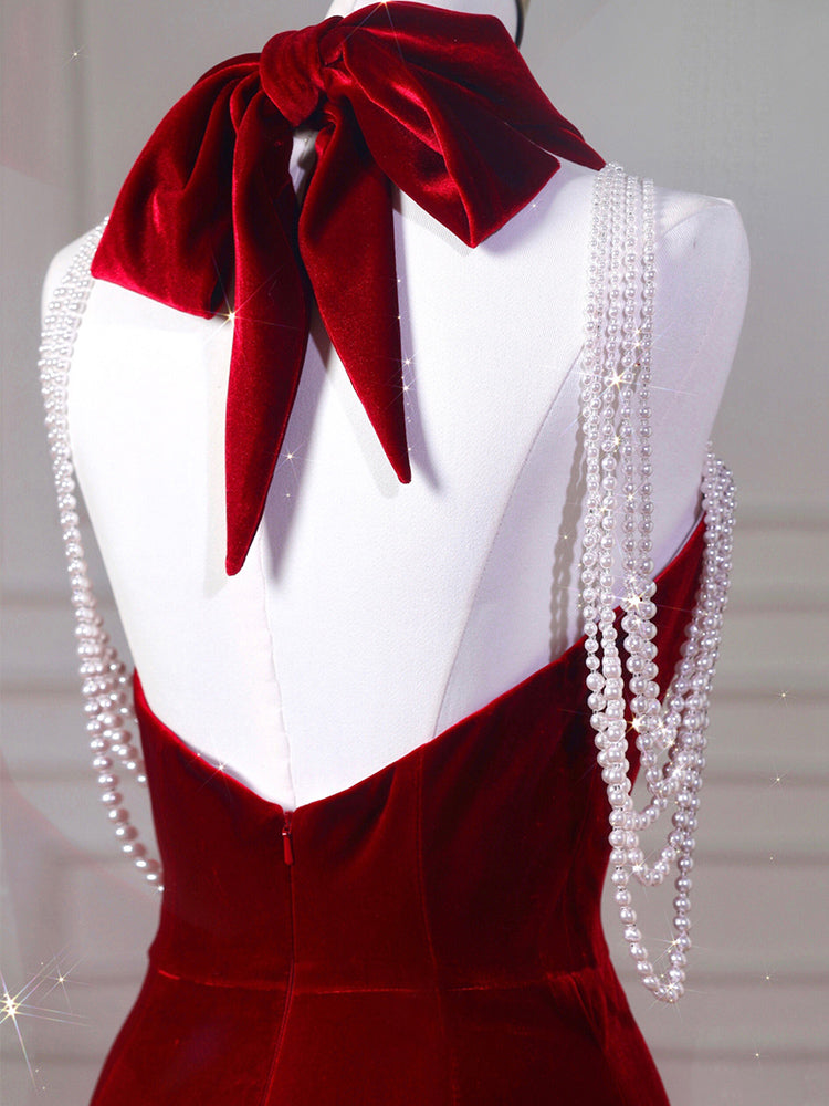 Solid Color Velvet Fish Tail Cocktail Dress | | GlamzLife