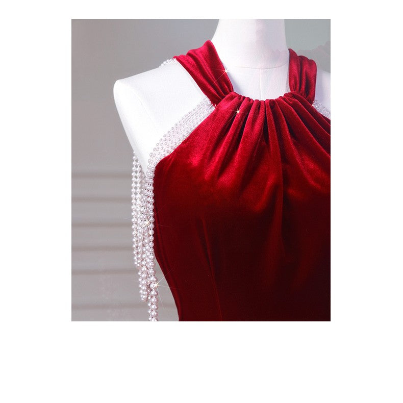 Solid Color Velvet Fish Tail Cocktail Dress | | GlamzLife