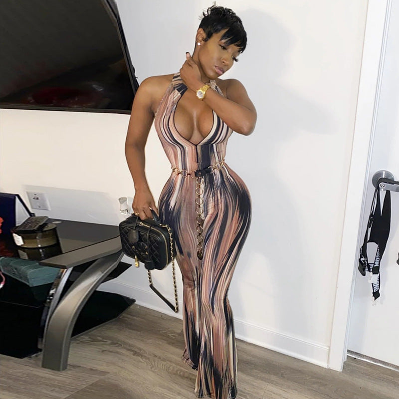 Trendy Abstract Print Stylish Jumpsuit | GlamzLife