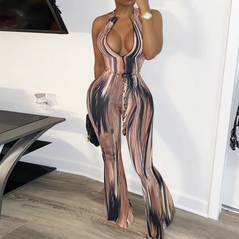 Trendy Abstract Print Stylish Jumpsuit | GlamzLife