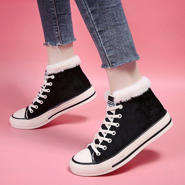 Velvet Thick Leopard Print Women's Sneakers | GlamzLife