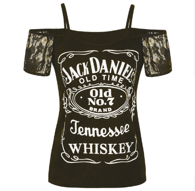 Women's Cold Shoulder Letter Print Top | GlamzLife