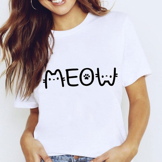 Women's Letter Print Short Sleeves T-shirt | GlamzLife