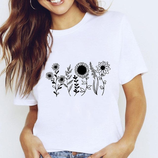 Women's Letter Print Short Sleeves T-shirt | GlamzLife