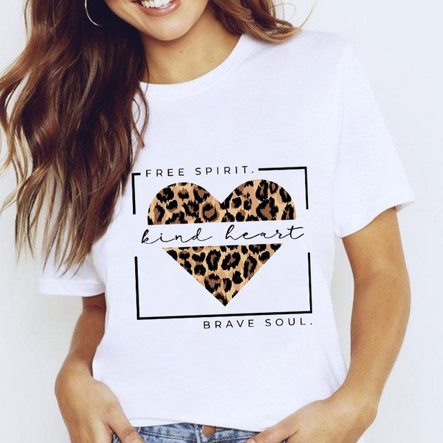 Women's Letter Print Short Sleeves T-shirt | GlamzLife