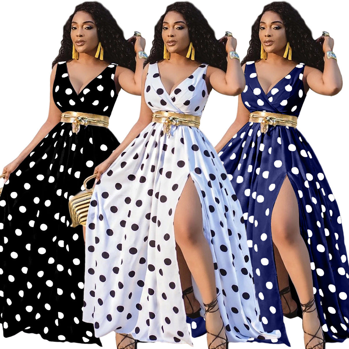 Women's Party V- Neck Side Slit Dress | GlamzLife