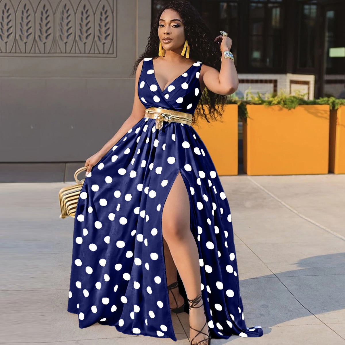 Women's Party V- Neck Side Slit Dress | GlamzLife